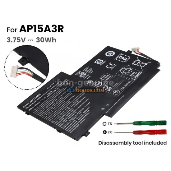 3.75V  30Wh  2 cells  Li-Polymer  Black